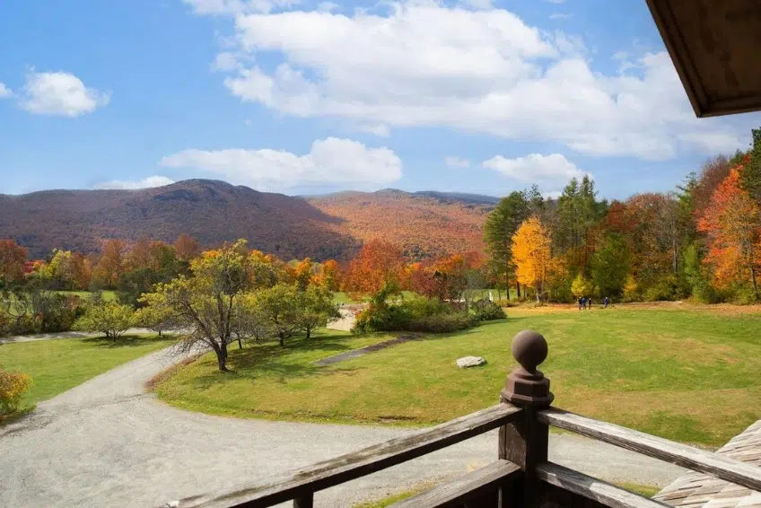 View from Horse Trapp Family Lodge in fall