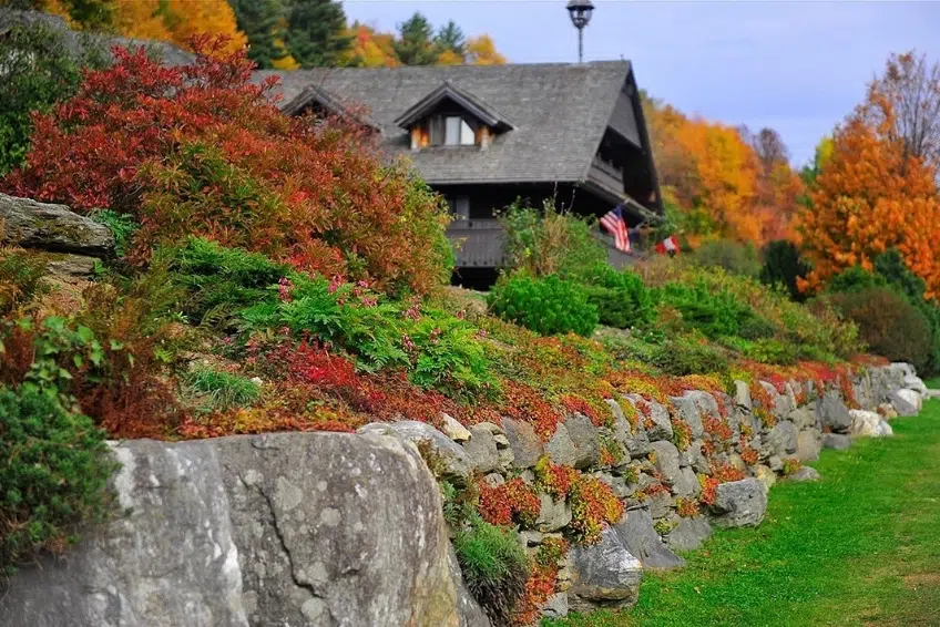 Exterior of Trapp Family Lodge in the fall