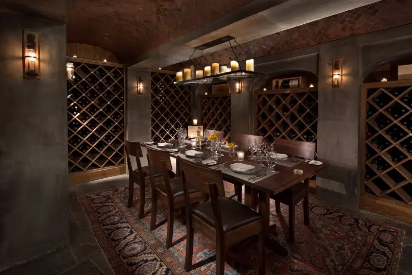 Wine Cellar private dining at Twin Farms