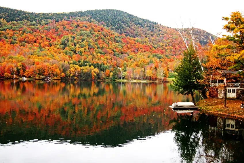 Pond in Vermont in the fall