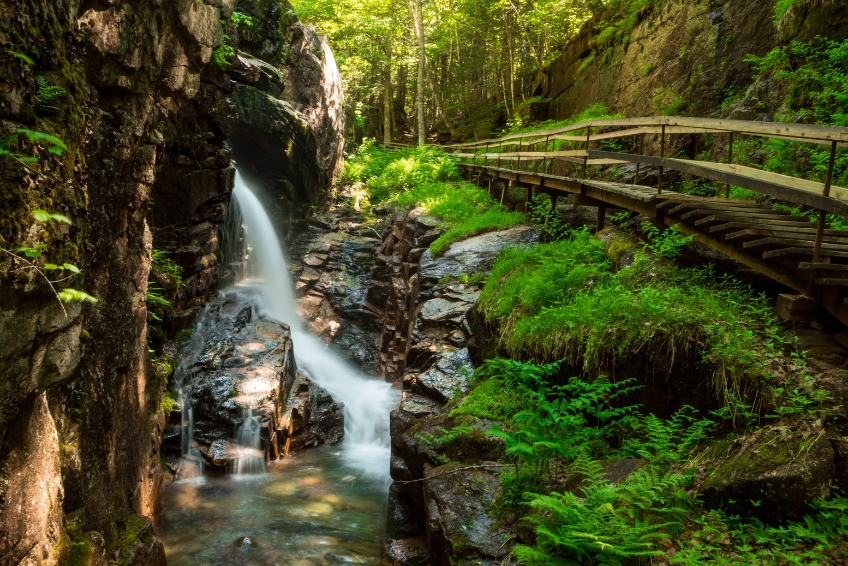 7. Hike The Flume Gorge - New Hampshire Fall Foliage Guide