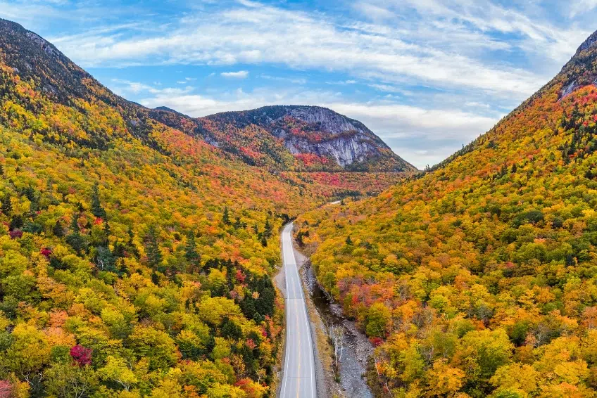 Scenic Drive Through Crawford Notch